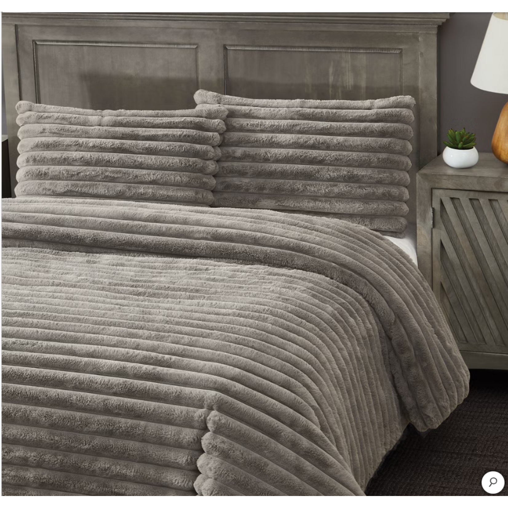 FRYE 3  PIECE FAUX FUR COMFORTER SET [KING ]