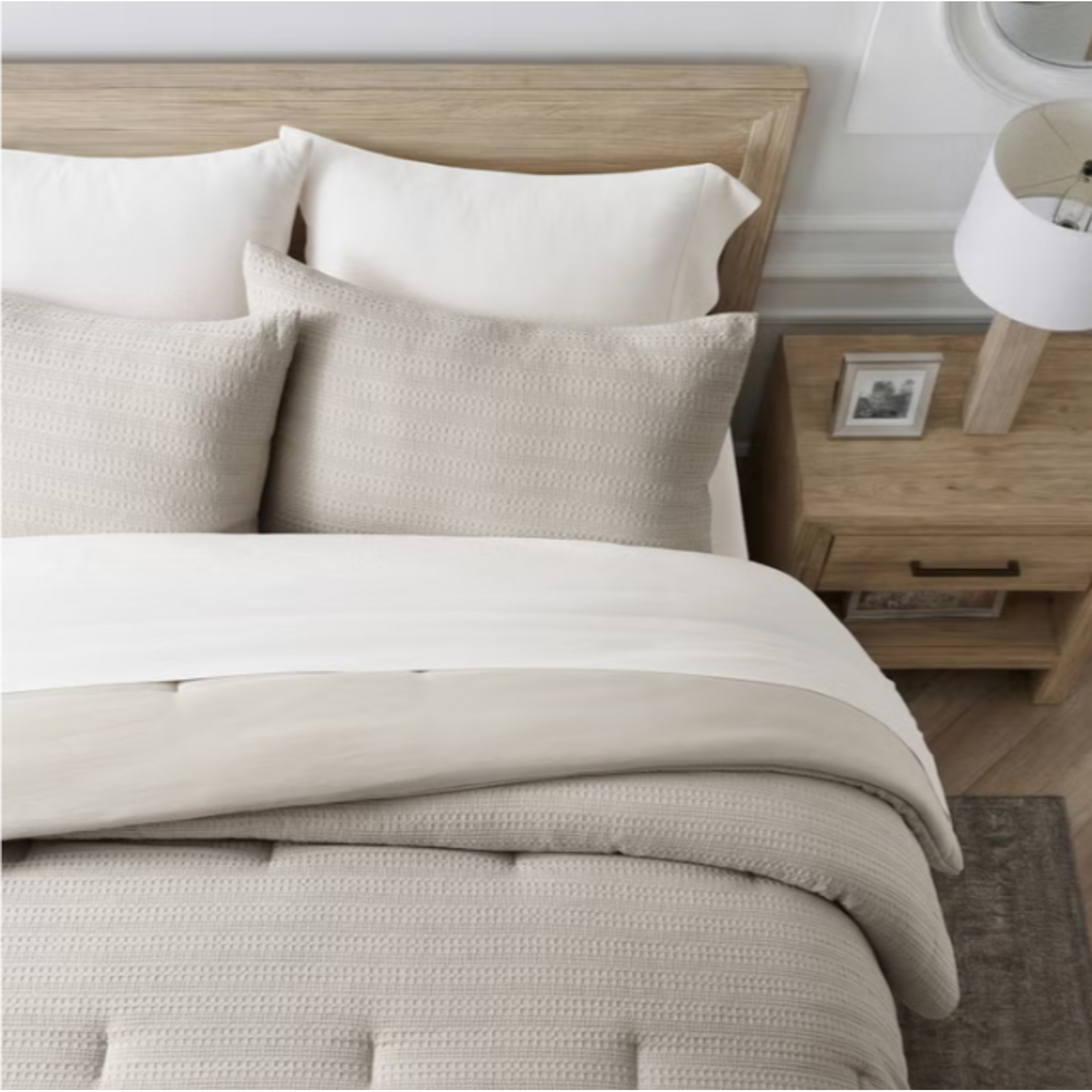 EVERGRACE 3-piece Microfiber Waffle Comforter Set [QUEEN ]