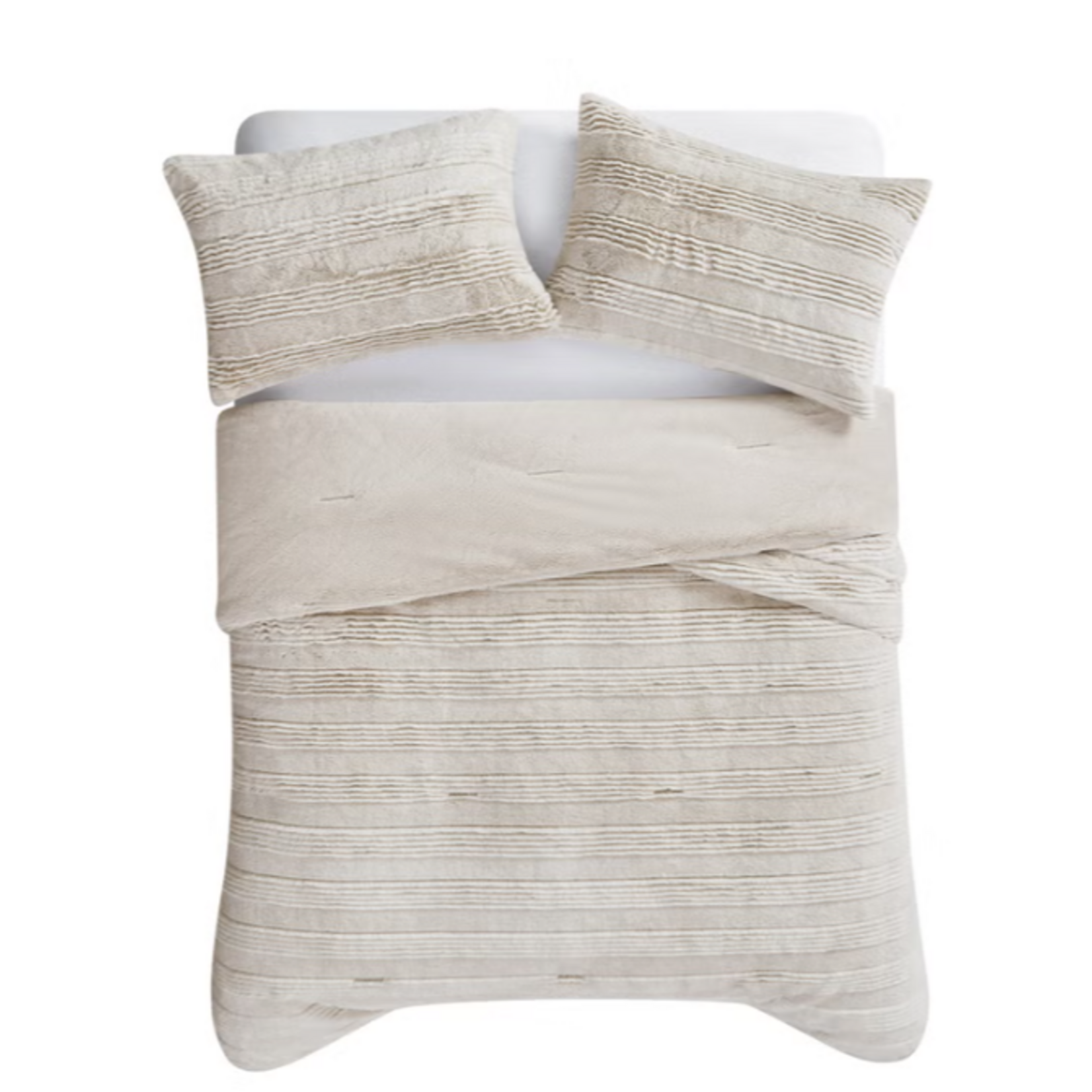 FRYE FRYE Faux Fur Carved 3-piece Comforter Set