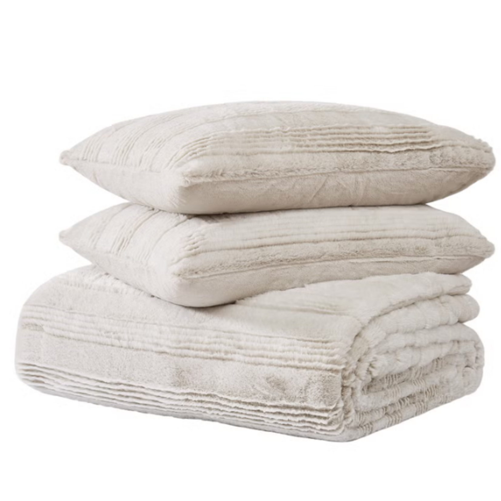 FRYE FRYE Faux Fur Carved 3-piece Comforter Set