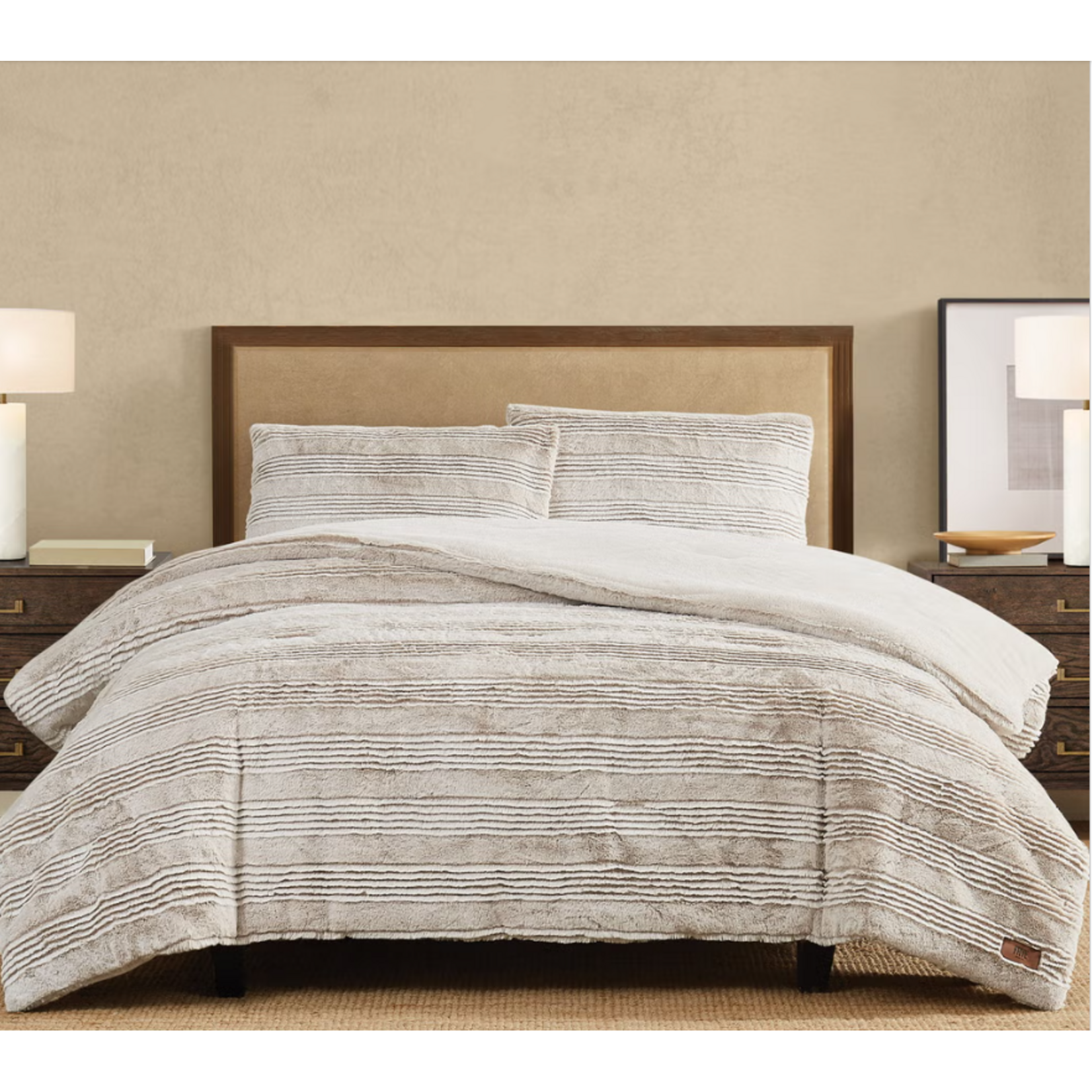 FRYE FRYE Faux Fur Carved 3-piece Comforter Set