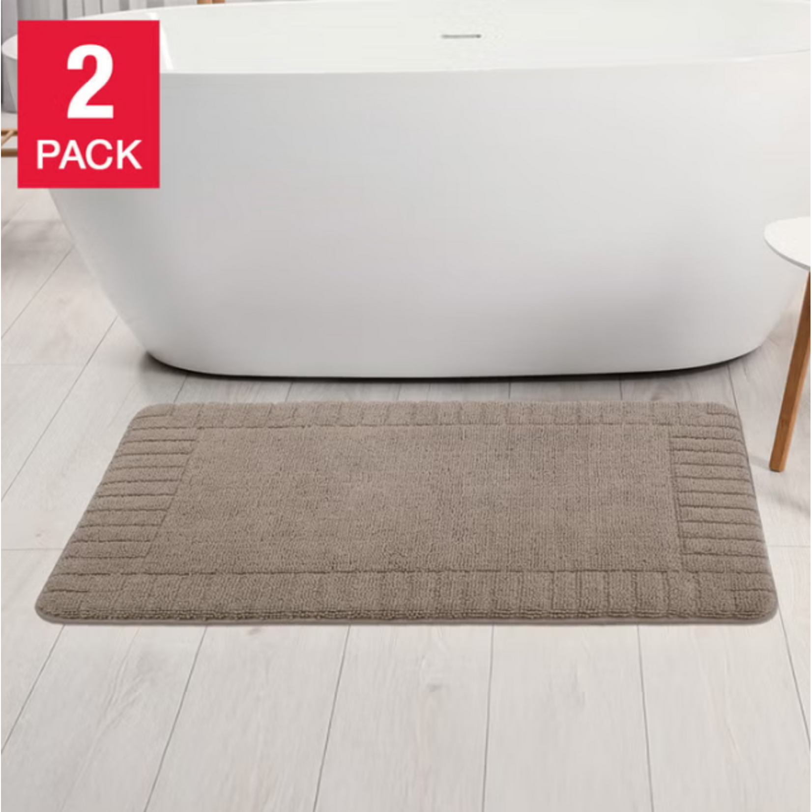Noodle Memory Foam Bath Rug, 2-pack