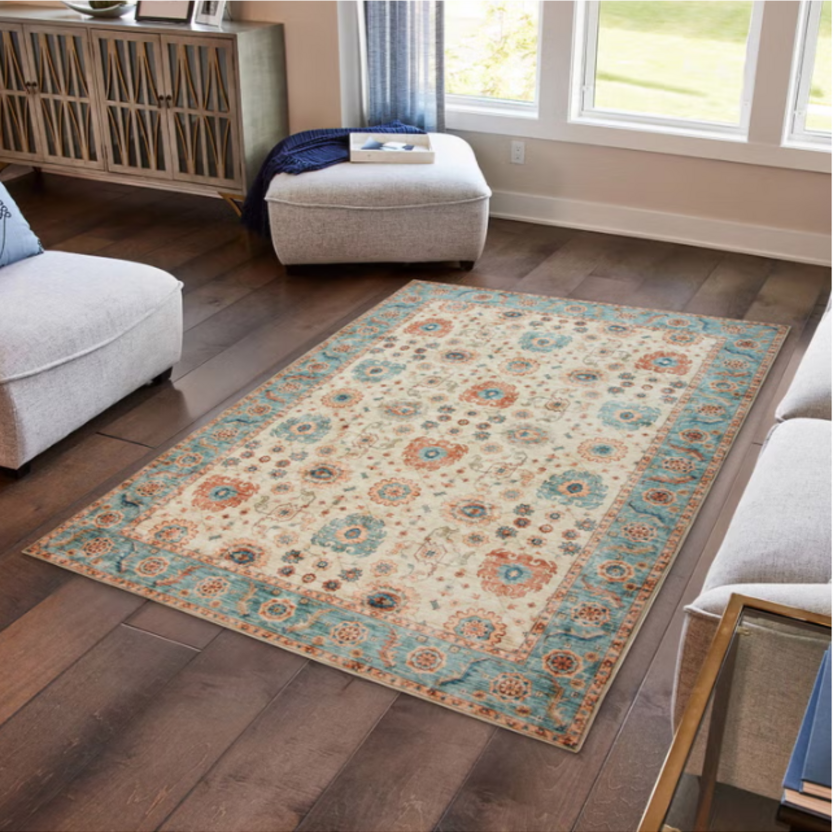 Wyatt & Ash Wyatt & Ash Washable Indoor Area Rug, Dalileh 5'3” x 7'5”