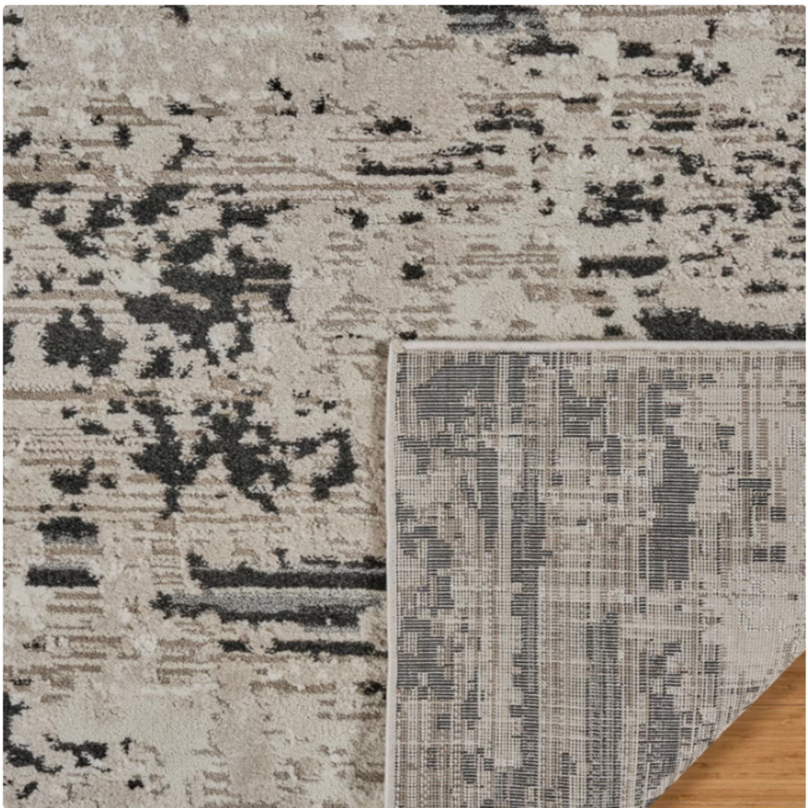 Solaris Runner Rug, Argent Charcoal, 2'2” x 6'