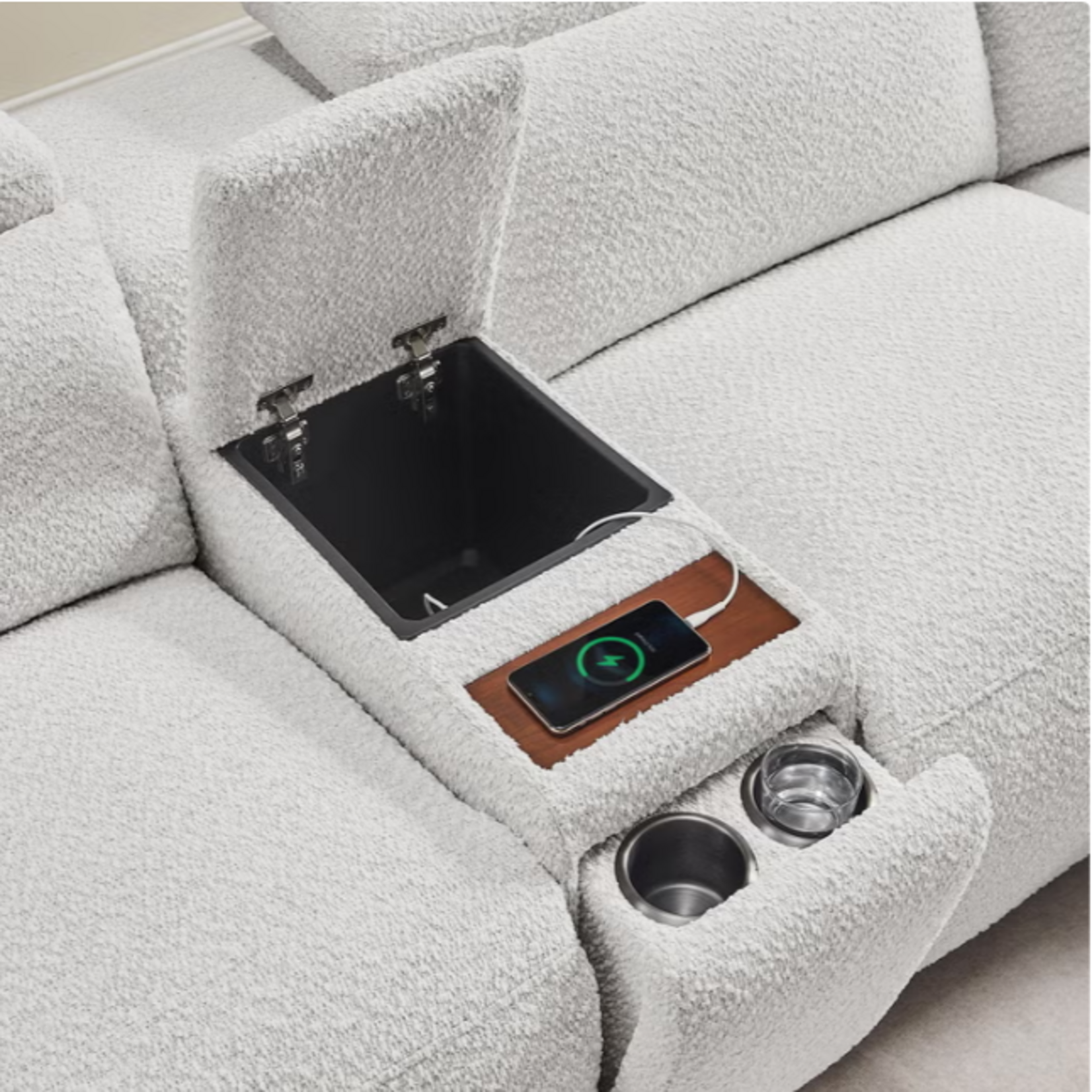 Shop Aiden & Ivy Furniture Monroe 6-piece Fabric Power Reclining Sectional with Power Headrests