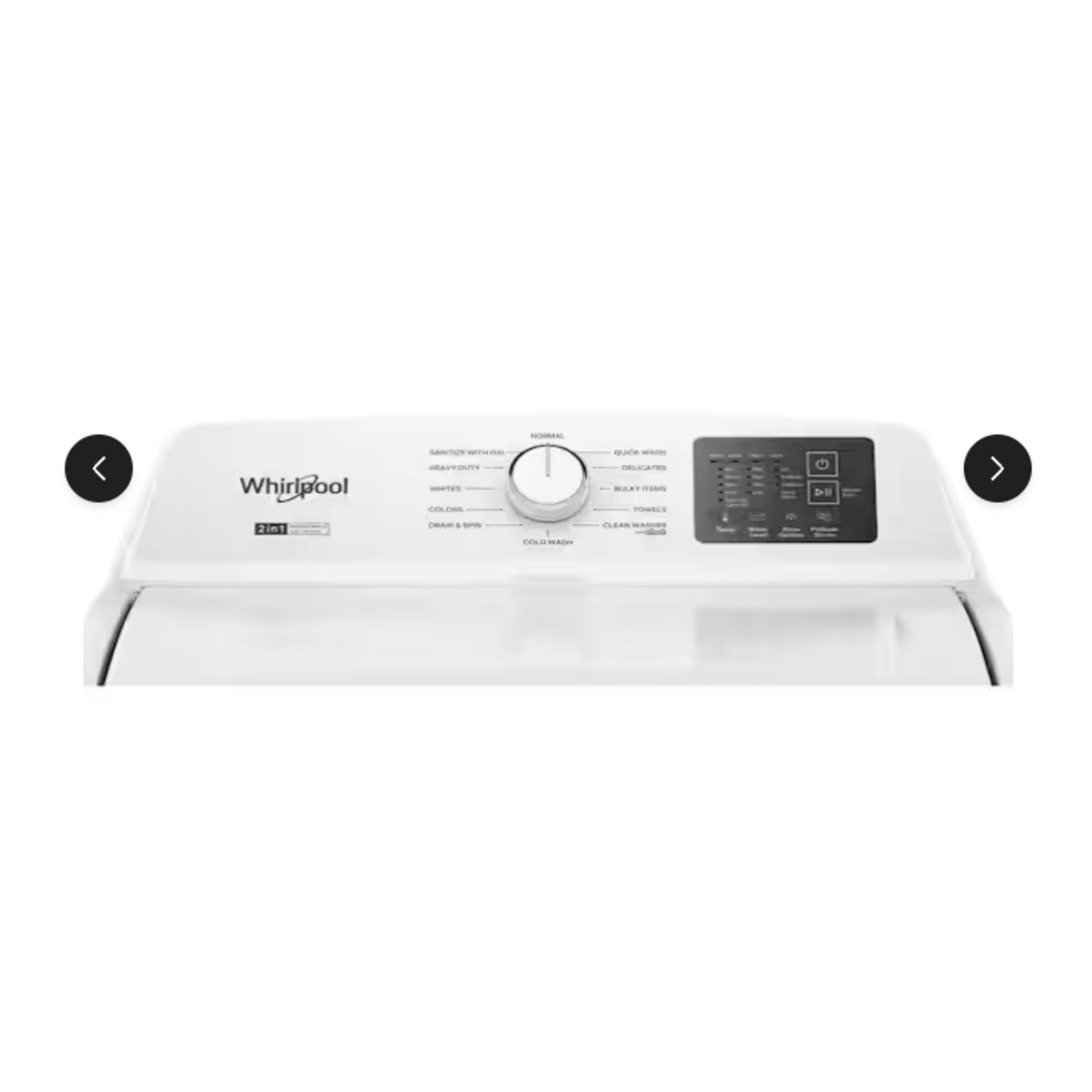 Whirlpool WTW4107SW 4.2 - 4.3 cu. ft. Top Load Washer in White with 2-in-1 Removable Agitator