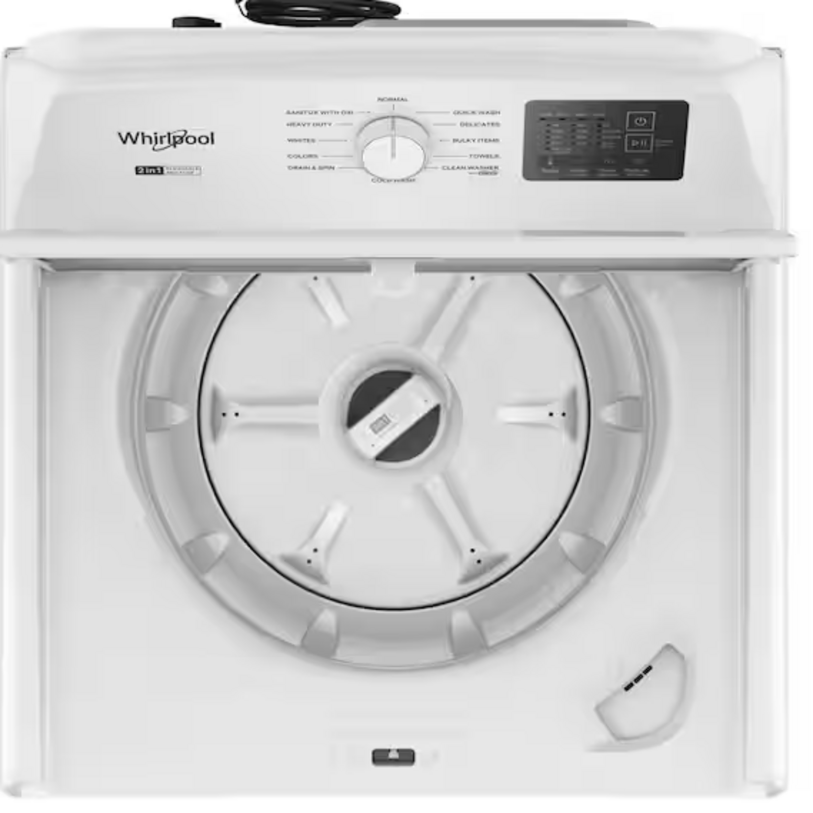 Whirlpool WTW4107SW 4.2 - 4.3 cu. ft. Top Load Washer in White with 2-in-1 Removable Agitator