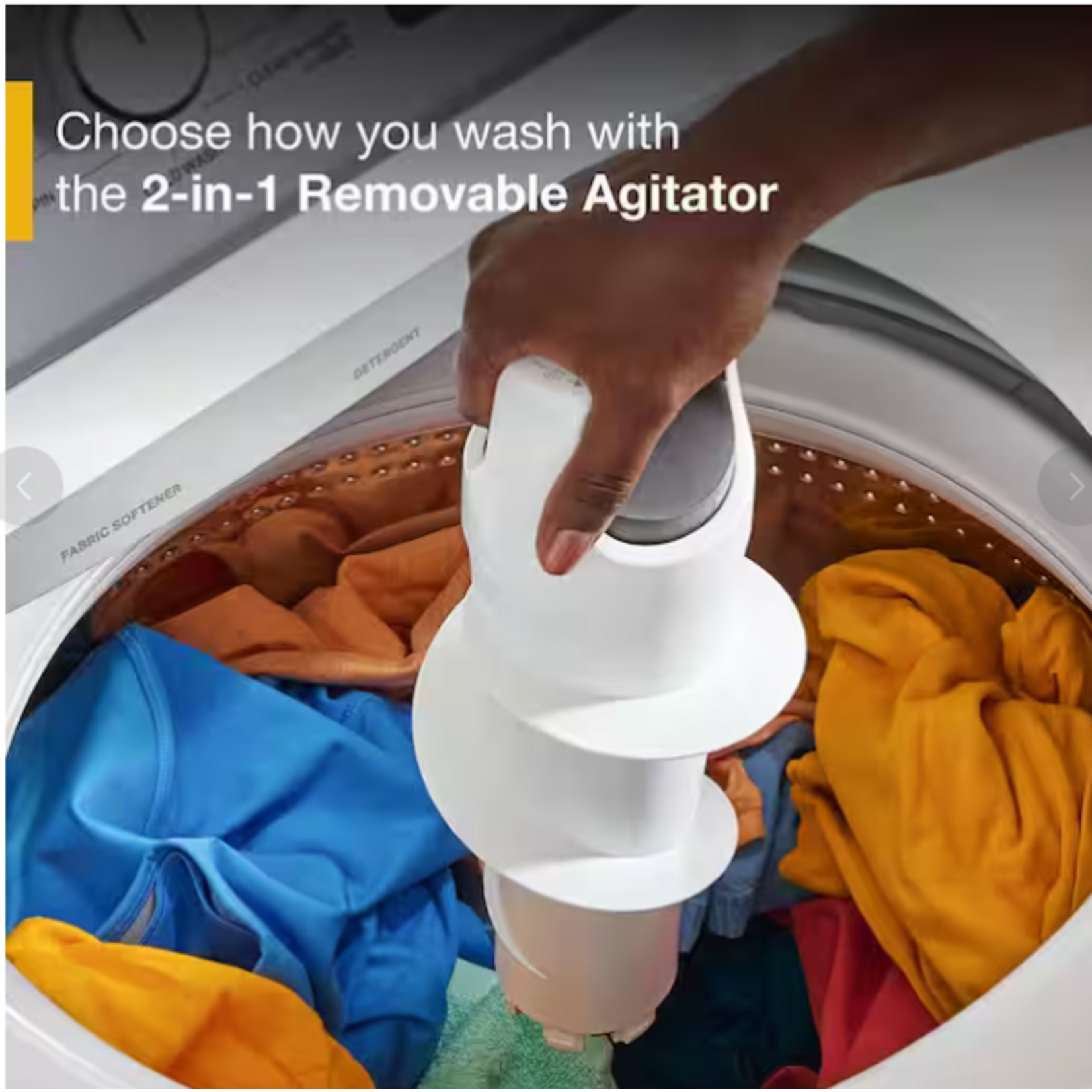 Whirlpool WTW4107SW 4.2 - 4.3 cu. ft. Top Load Washer in White with 2-in-1 Removable Agitator