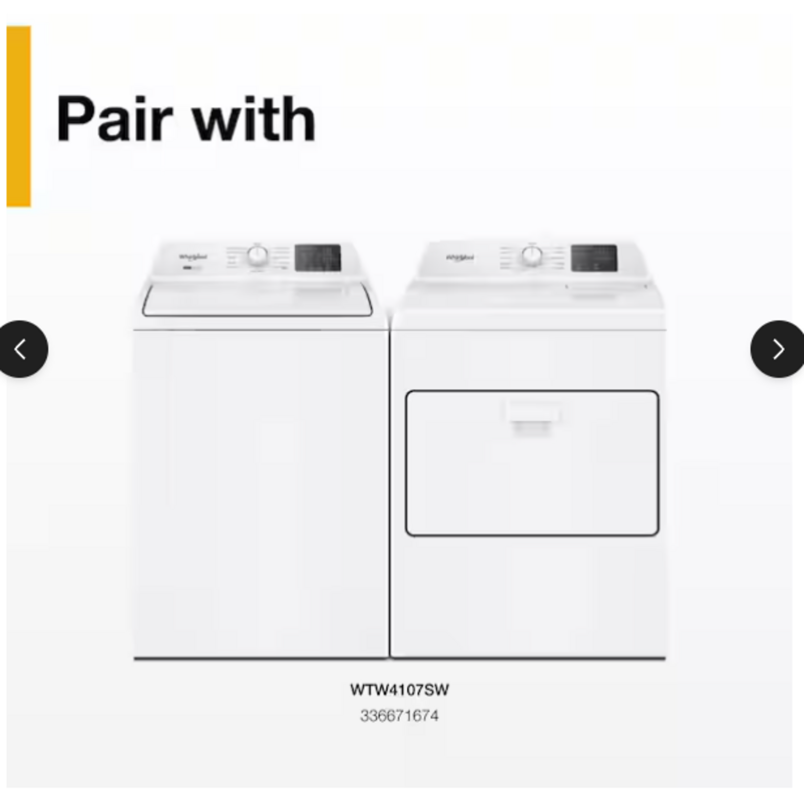 Whirlpool WED4107SW 7.0 cu. ft. Vented Front Load Electric Dryer in White with Adaptive Dry