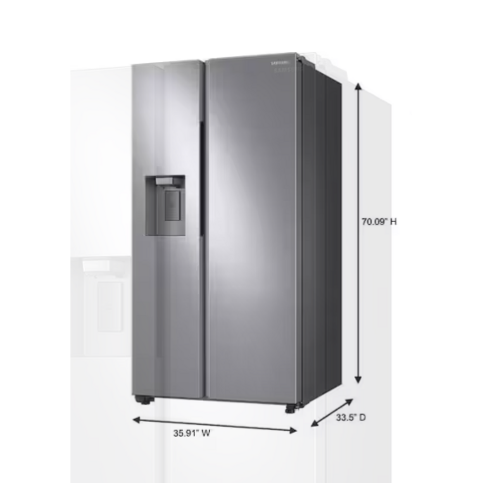 SAMSUNG RS27T5200SR Samsung 27.4 cu. ft. Side by Side Refrigerator in Fingerprint Resistant Stainless Steel