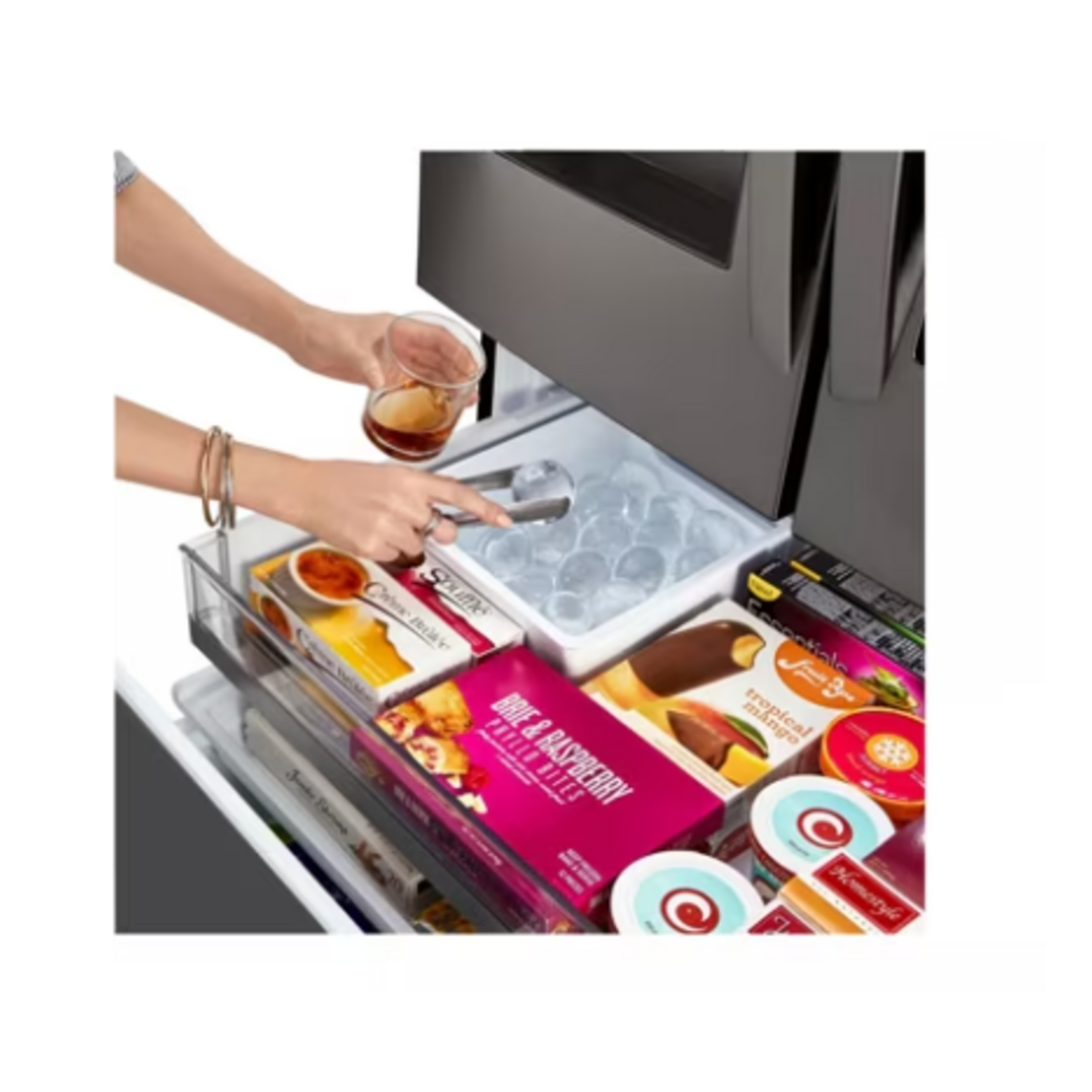 LG LRFVC2406D 24 cu. ft. Smart Wi-Fi Enabled InstaView™ Door-in-Door® Counter-Depth Refrigerator with Craft Ice™ Maker used 15 days store warranty
