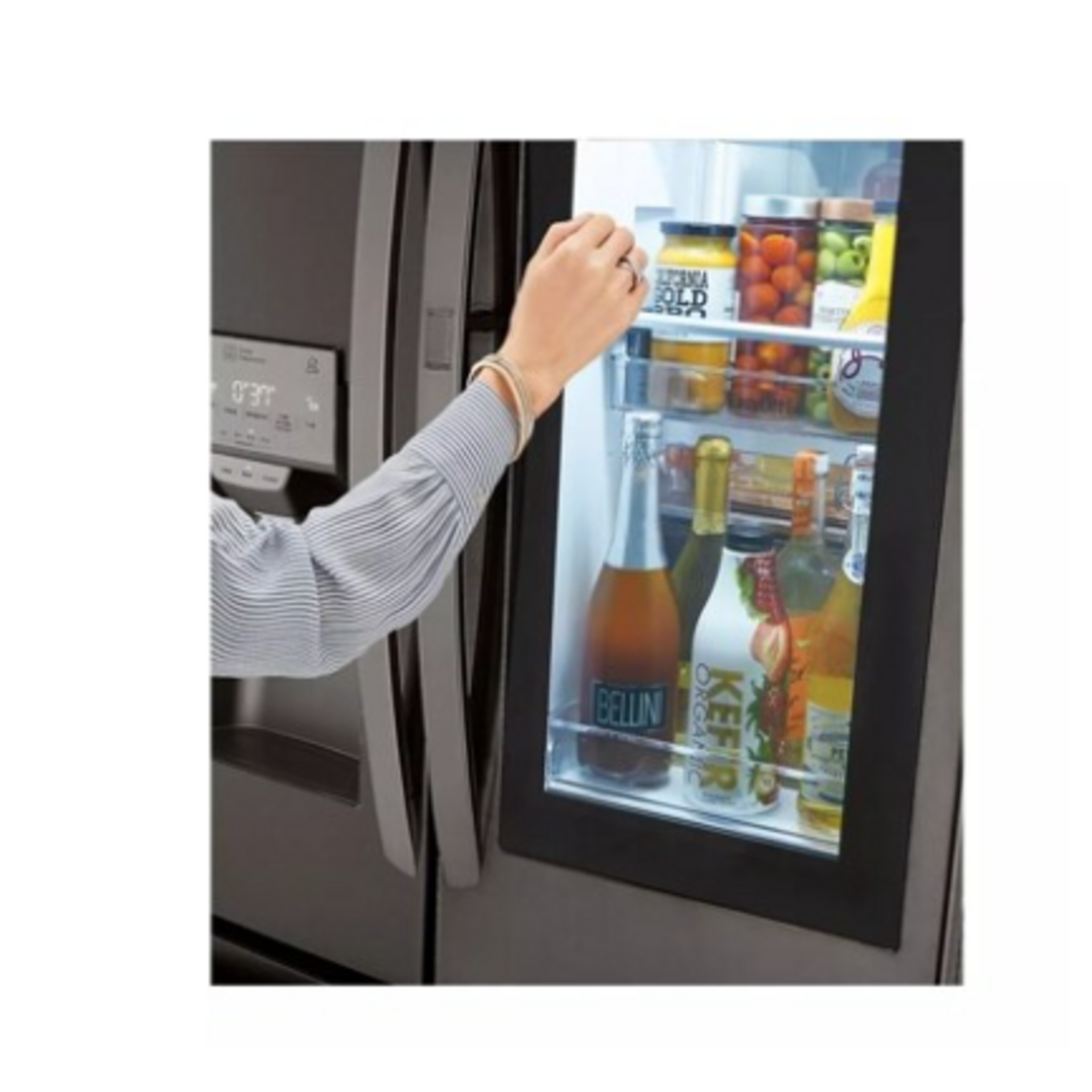 LG LRFVC2406D 24 cu. ft. Smart Wi-Fi Enabled InstaView™ Door-in-Door® Counter-Depth Refrigerator with Craft Ice™ Maker used 15 days store warranty