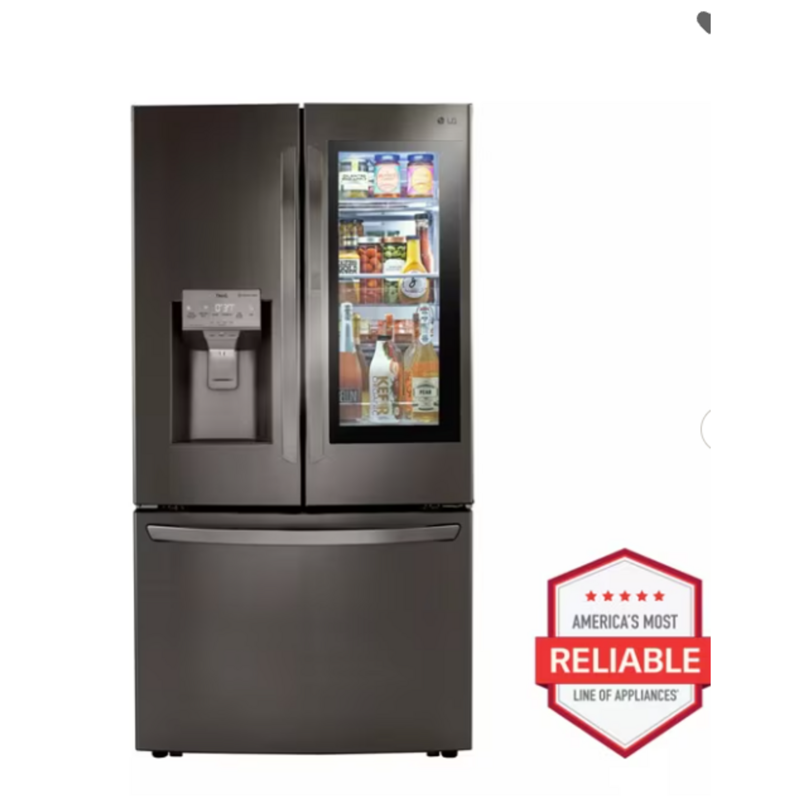 LG LRFVC2406D 24 cu. ft. Smart Wi-Fi Enabled InstaView™ Door-in-Door® Counter-Depth Refrigerator with Craft Ice™ Maker used 15 days store warranty