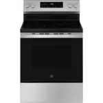GE GRF600AV2SS 30 in. 5 Burner Element Smart Free-Standing Electric Range in Stainless w/EasyWash Oven Tray & No-Preheat Air Fry