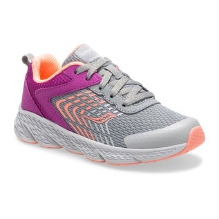 SAUCONY SAUCONY WIND PURPLE/GREY LACE (LITTLE KID/BIG KID)