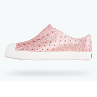 NATIVE NATIVE JEFFERSON MILK PINK BLING/SHELL WHITE (BIG KID)