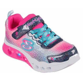 SKECHERS SKECHERS FLUTTER LIGHTS SIMPLY LOVE NAVY MULTI (LITTLE KID/BIG KID)