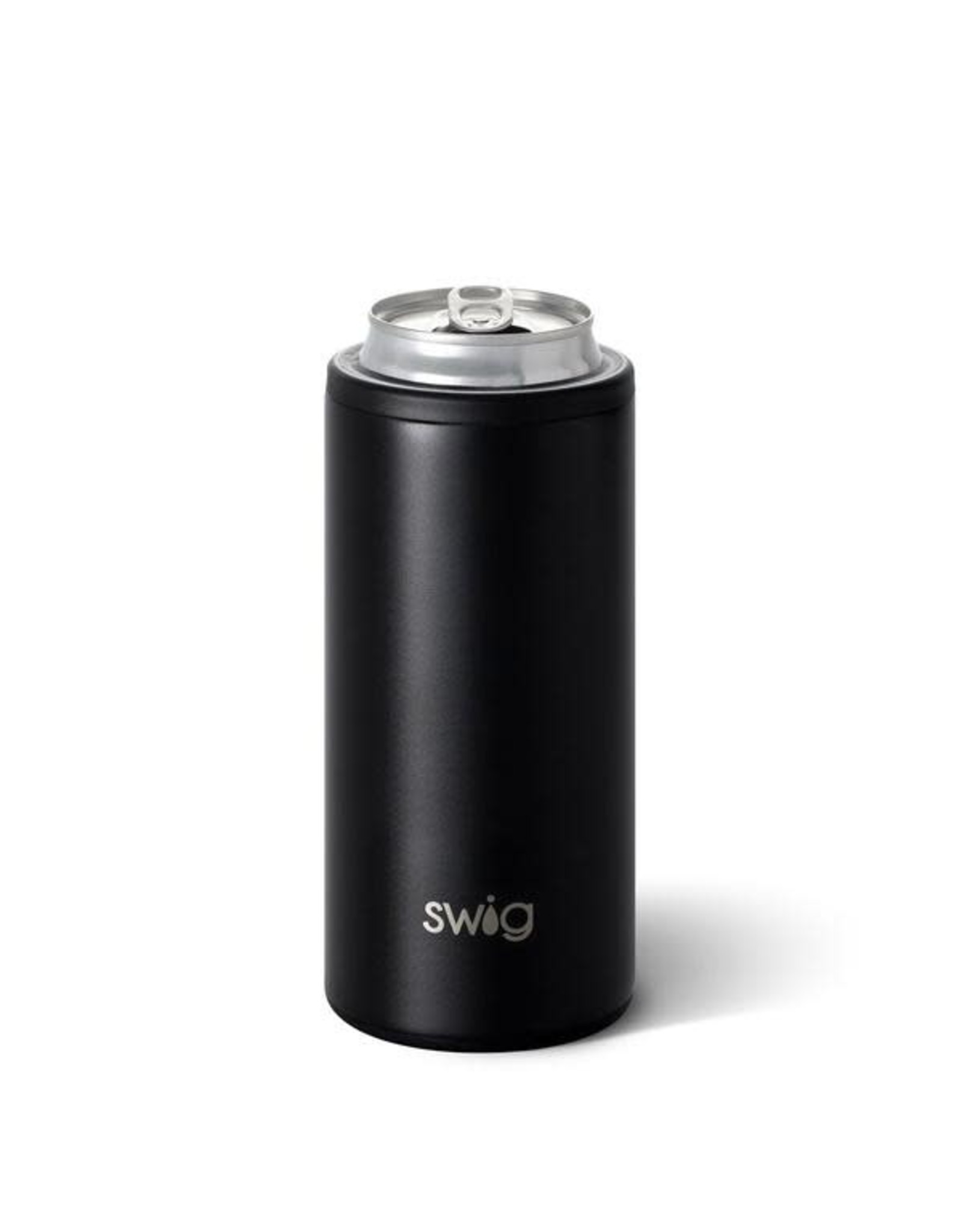 Matte Black Skinny Can Coozie