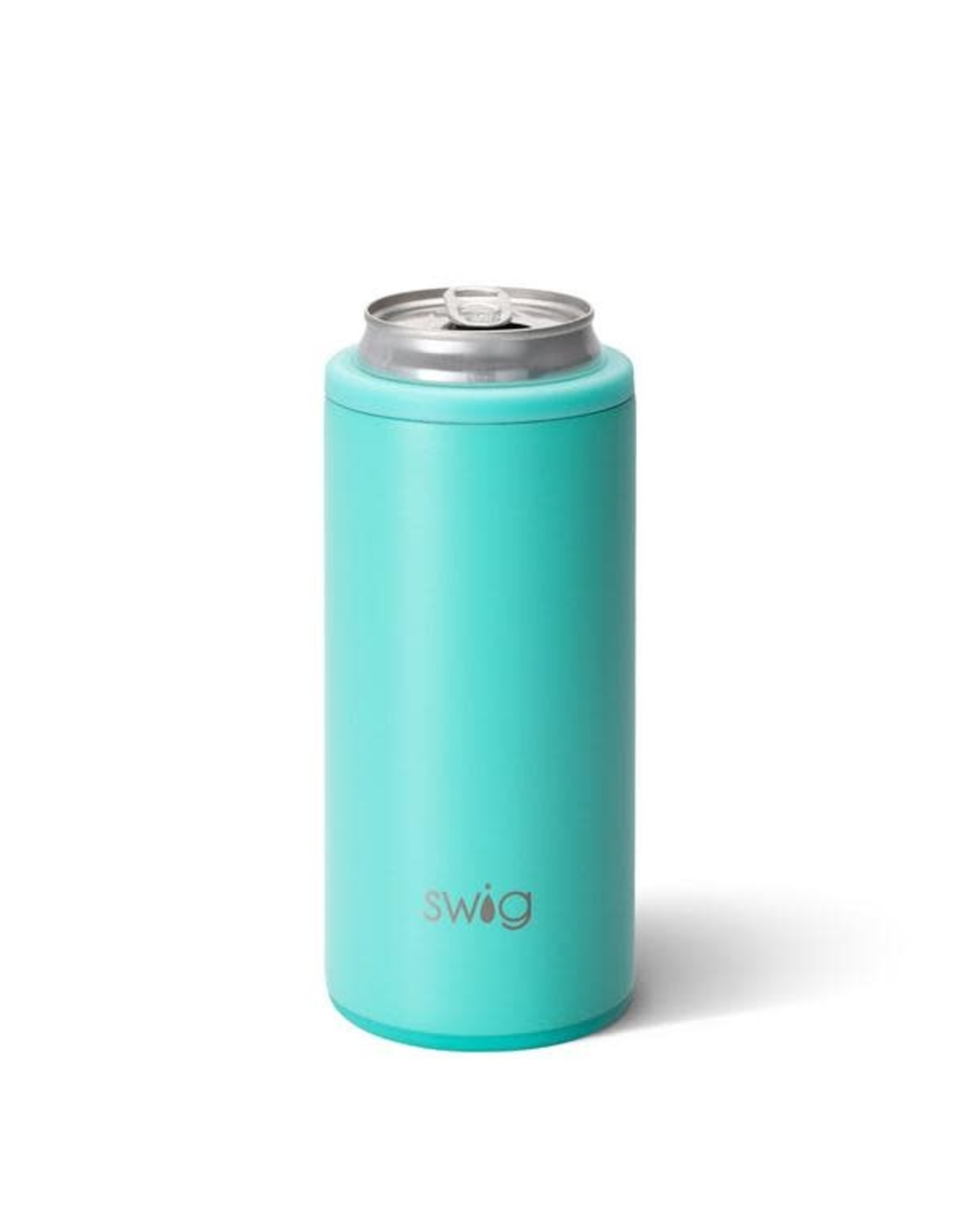 Matte aqua skinny can