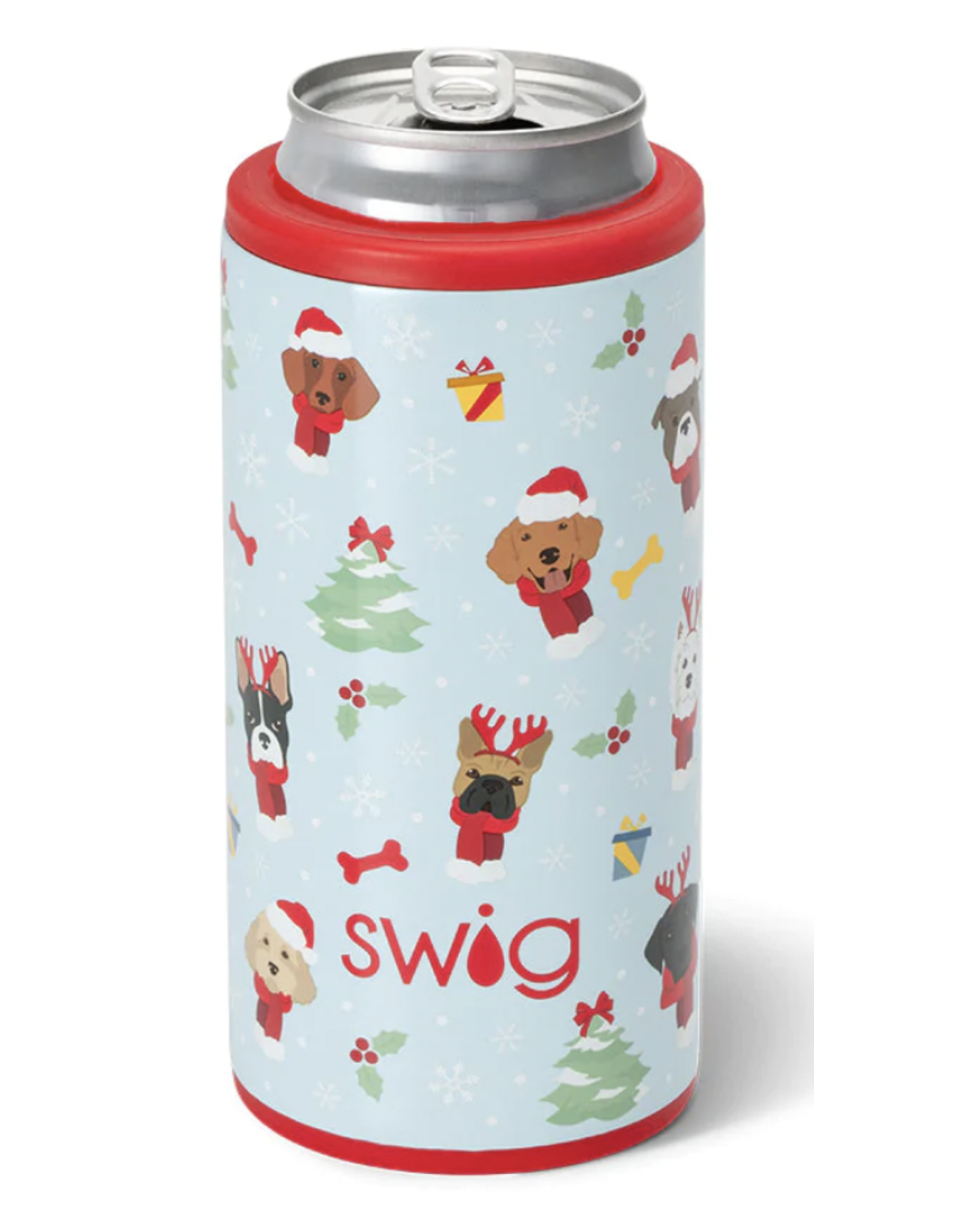 Swig Santa Paws Skinny Can Cooler (12 oz)