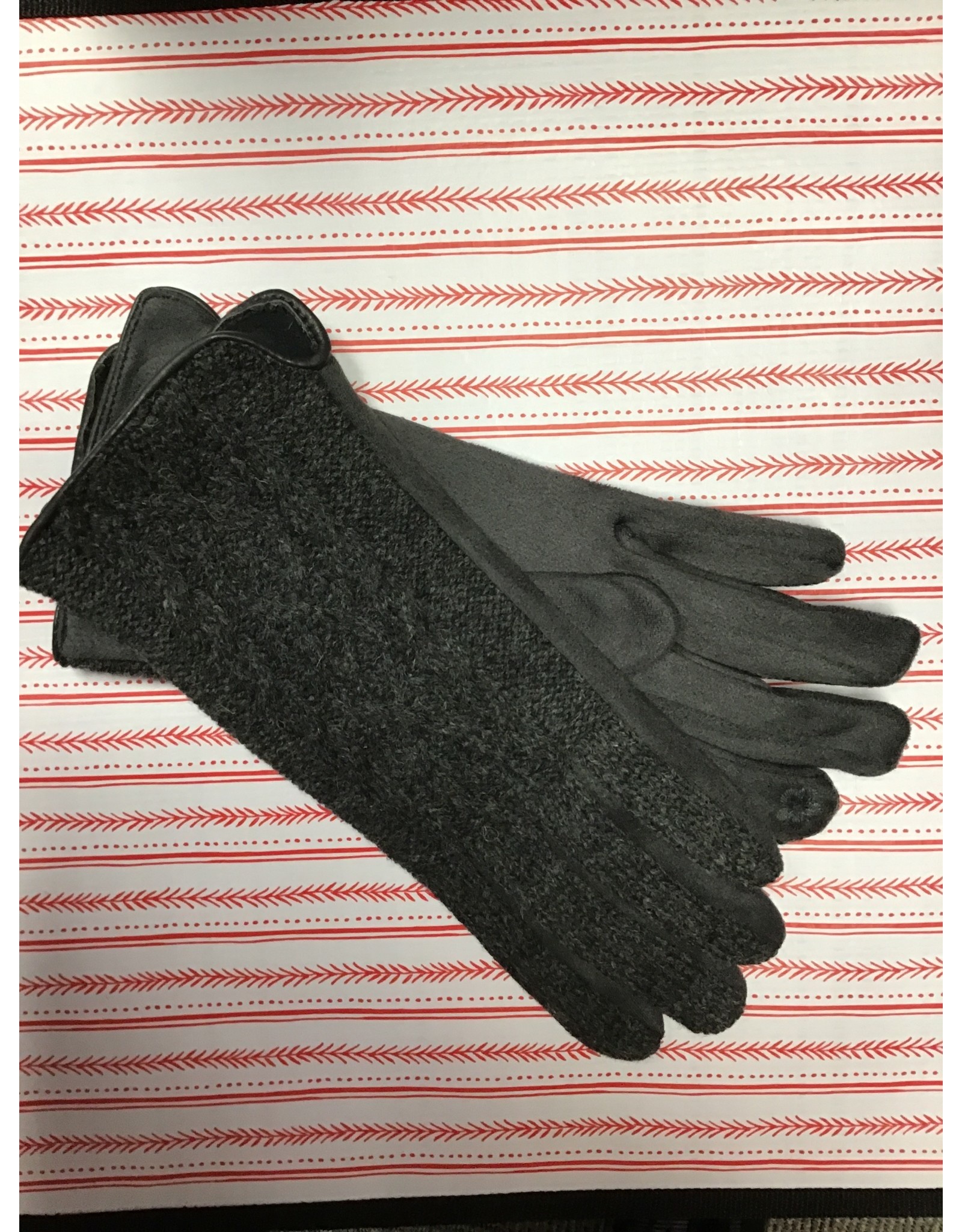 Cable Knit Gloves/Dark Gray