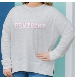 Kentucky Pink Chenille  Letter Sweatshirt