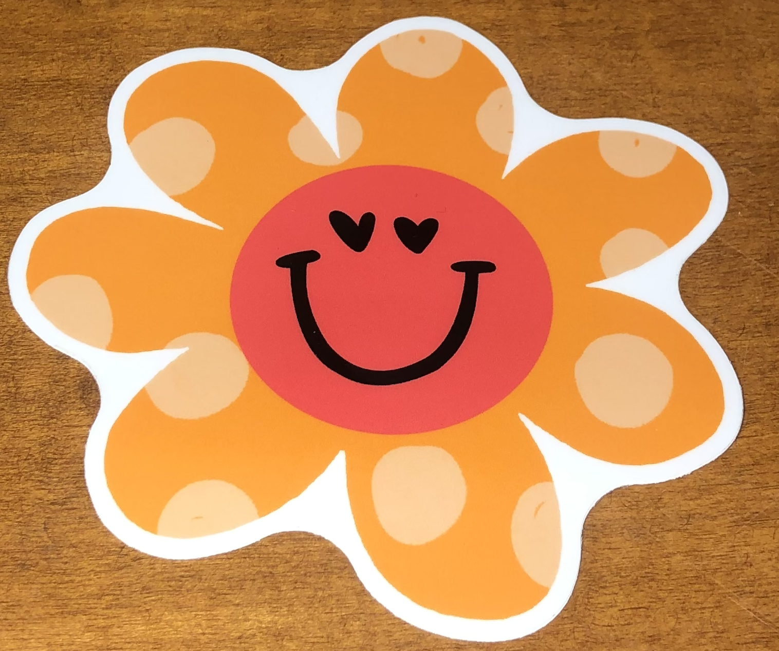 Bright Orange Smiley Face Flower - Chick A D's