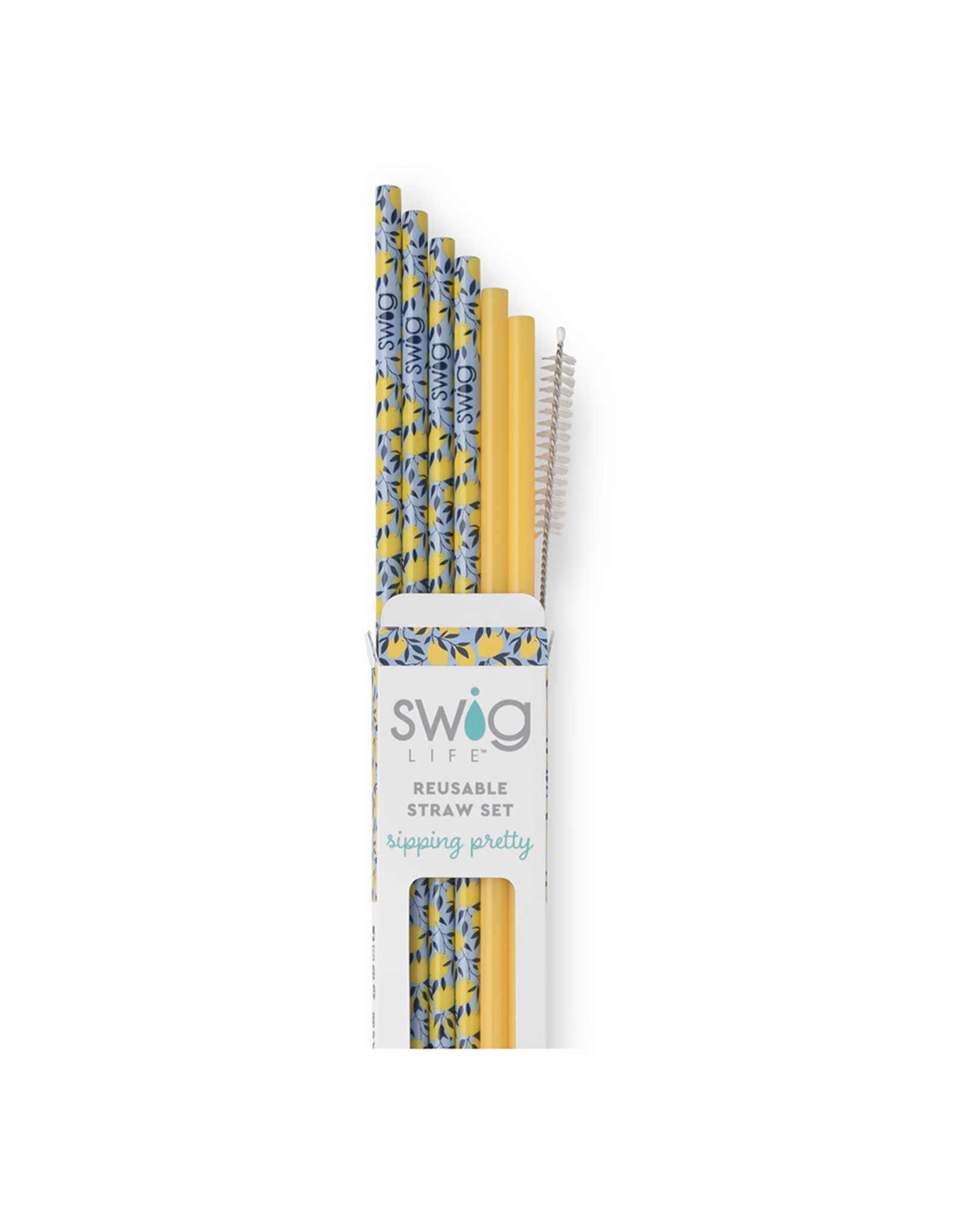 Limoncello & Yellow Reusable Straw Set Swig