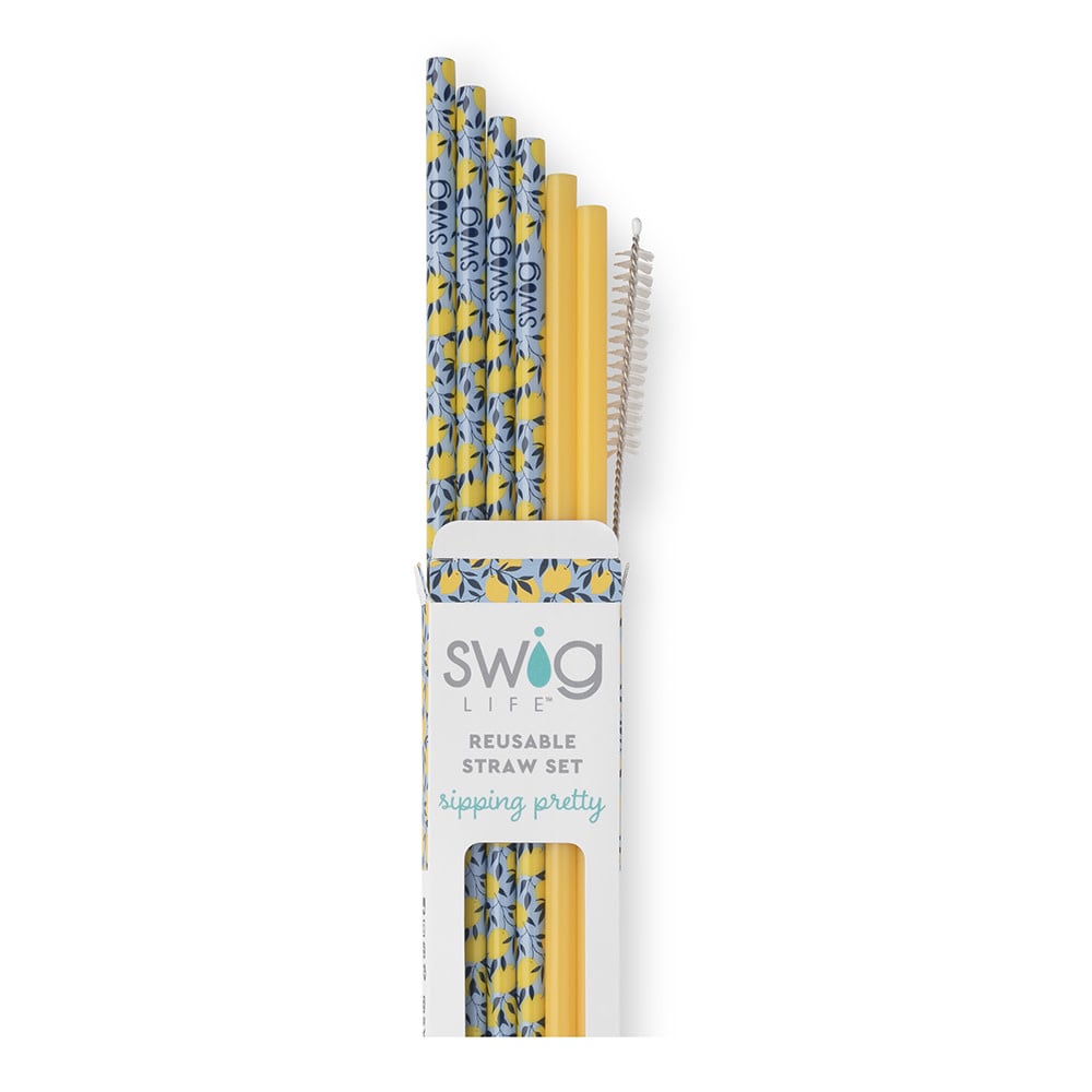 Limoncello & Yellow Reusable Straw Set Swig - Chick A D's