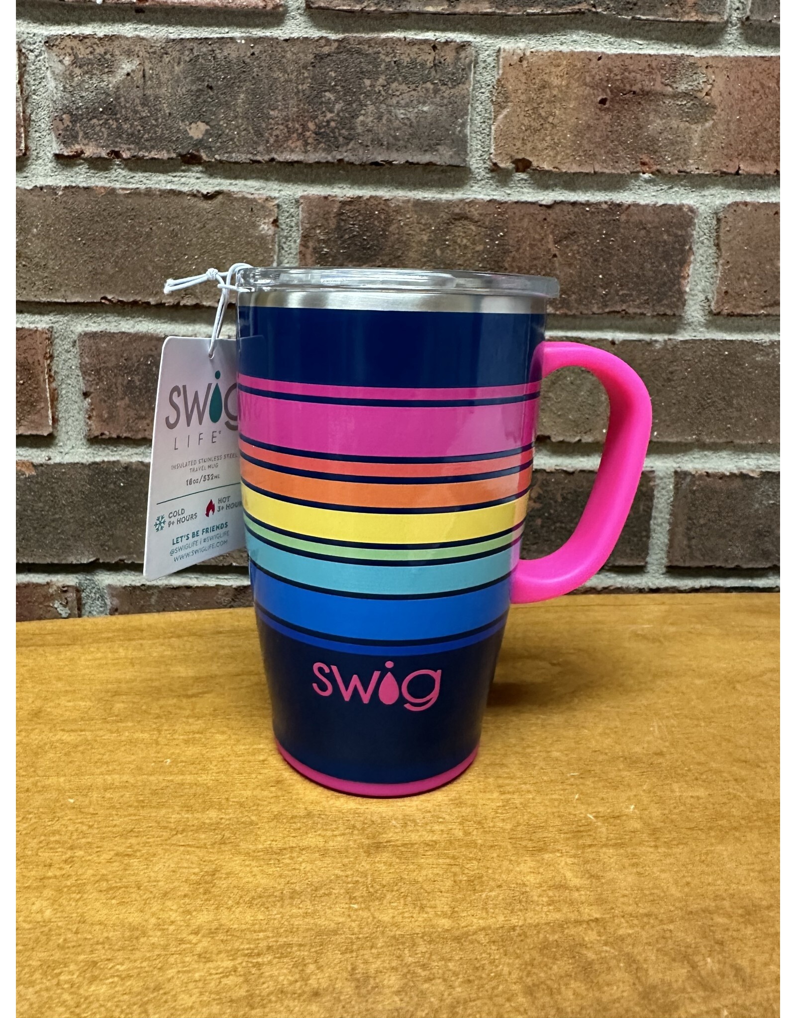 Swig Life 18oz Travel Mug | Insulated Stainless Steel Tumbler with Handle |  Coral