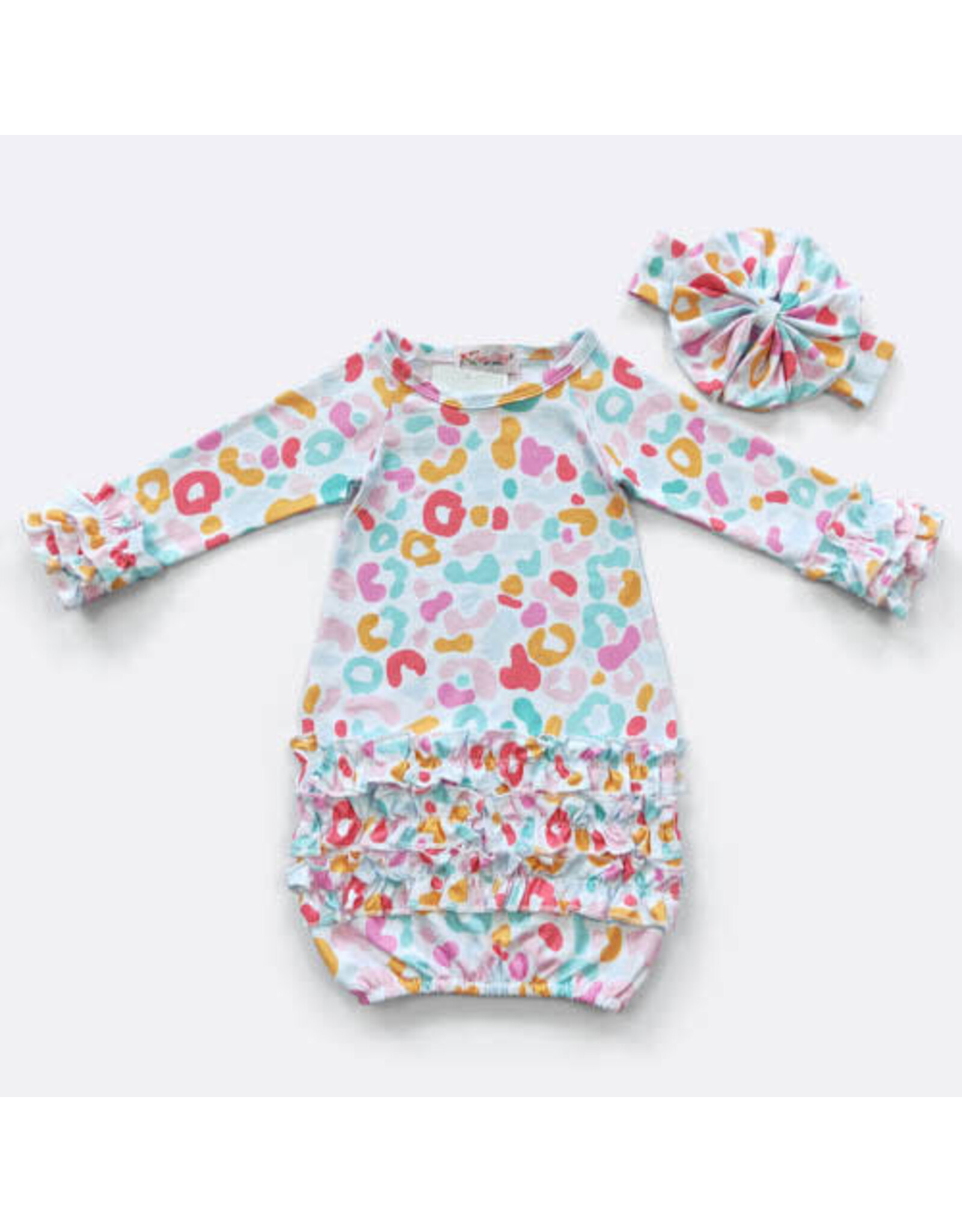 Leo Sprinkles Baby gown with bow