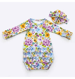 Wisteria Baby gown with bow