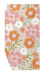 XL quick dry Beach towel- Beyong Blooms Pink Orange