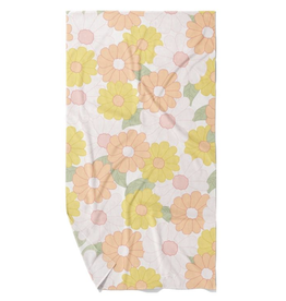 XL quick dry Beach towel- Daisy Craze Peach