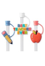 Teacher Life straws with toppers