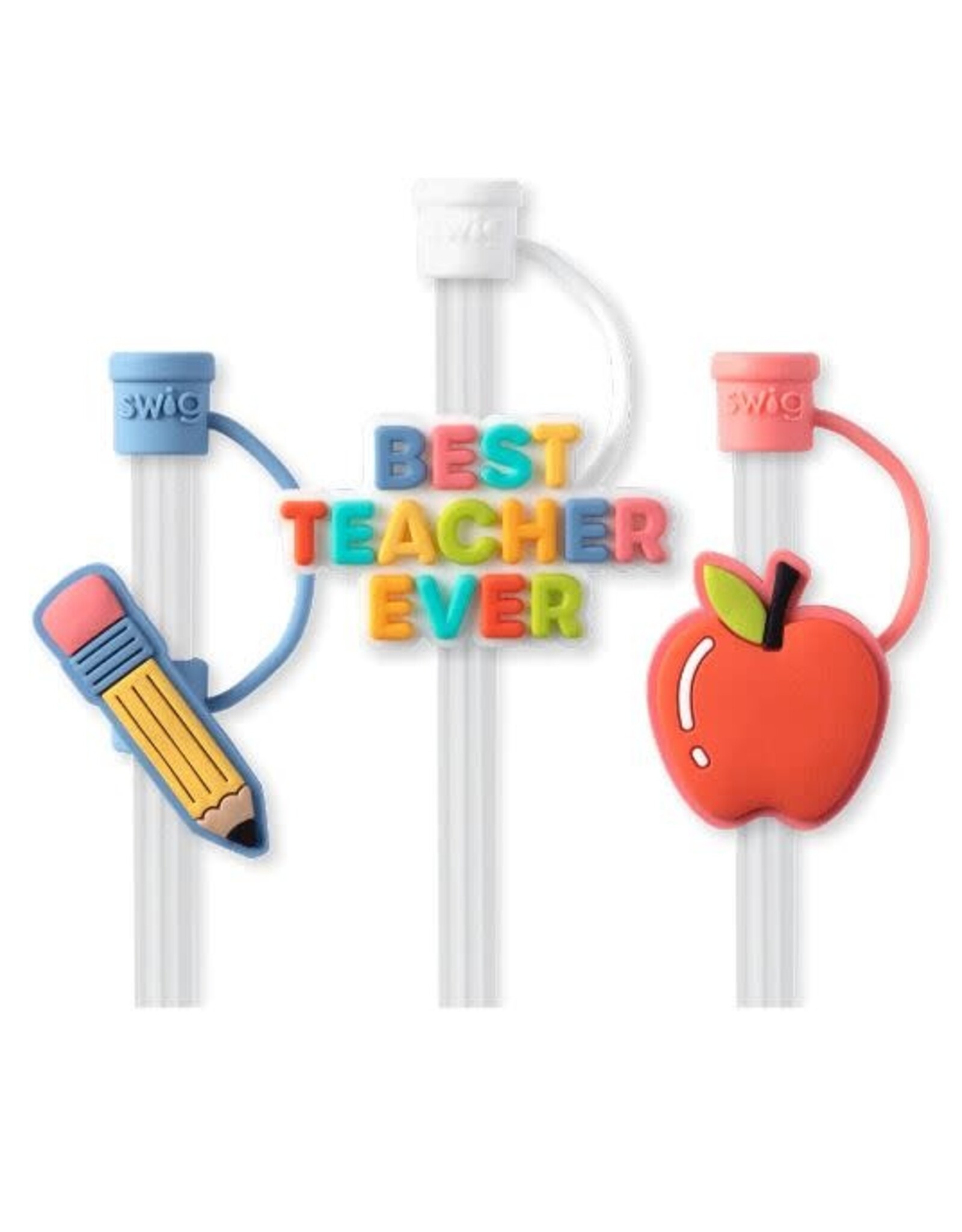 Teacher Life straws with toppers