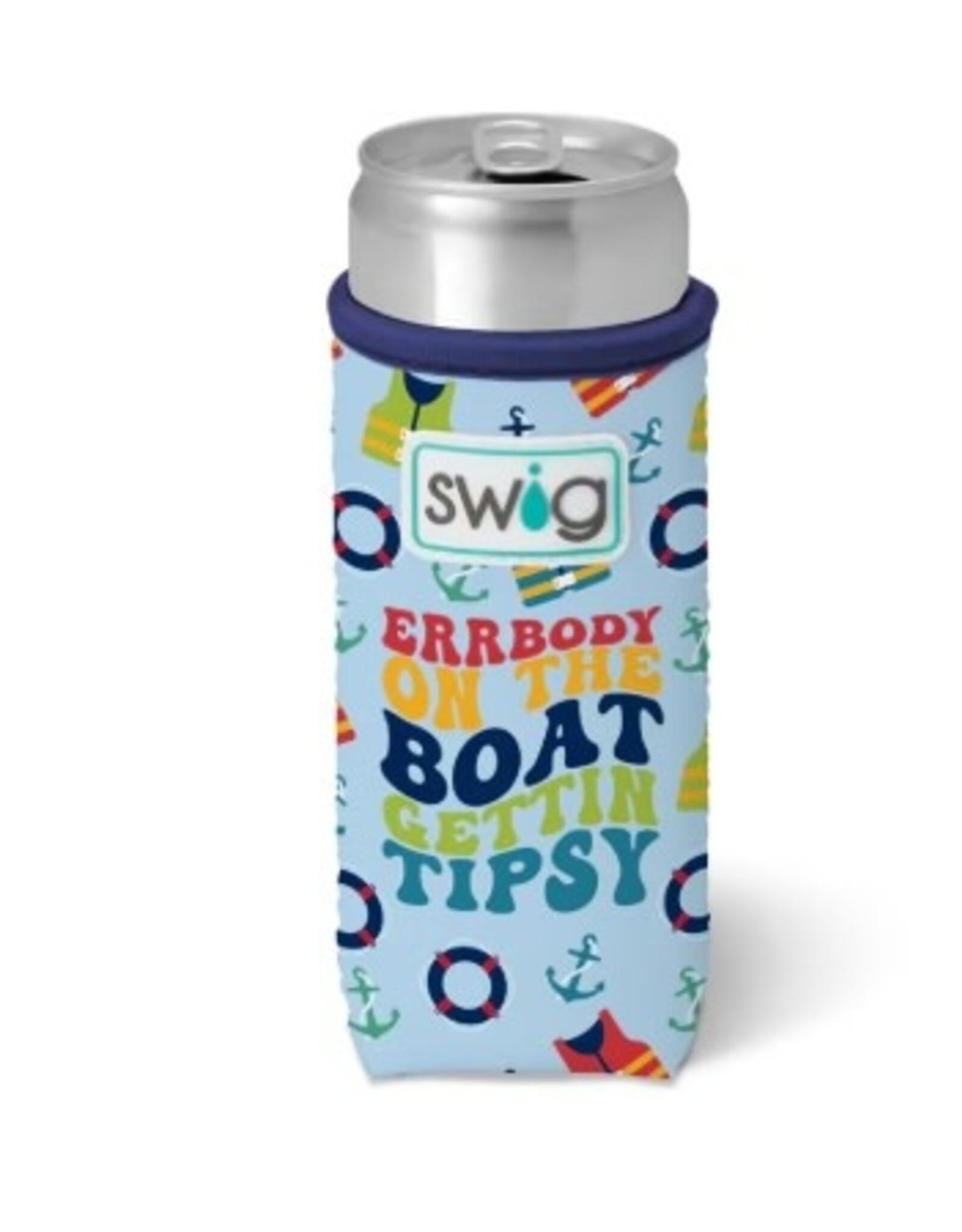 Swig Errbody on the Boat Slim Can Coolie