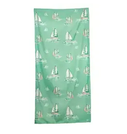 Sail Away  emerald microfiber towel