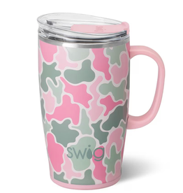 Blushing Camo 18 oz travel mug