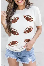 Sequined Football t-shirt med