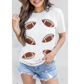 Sequined Football t-shirt 3xl