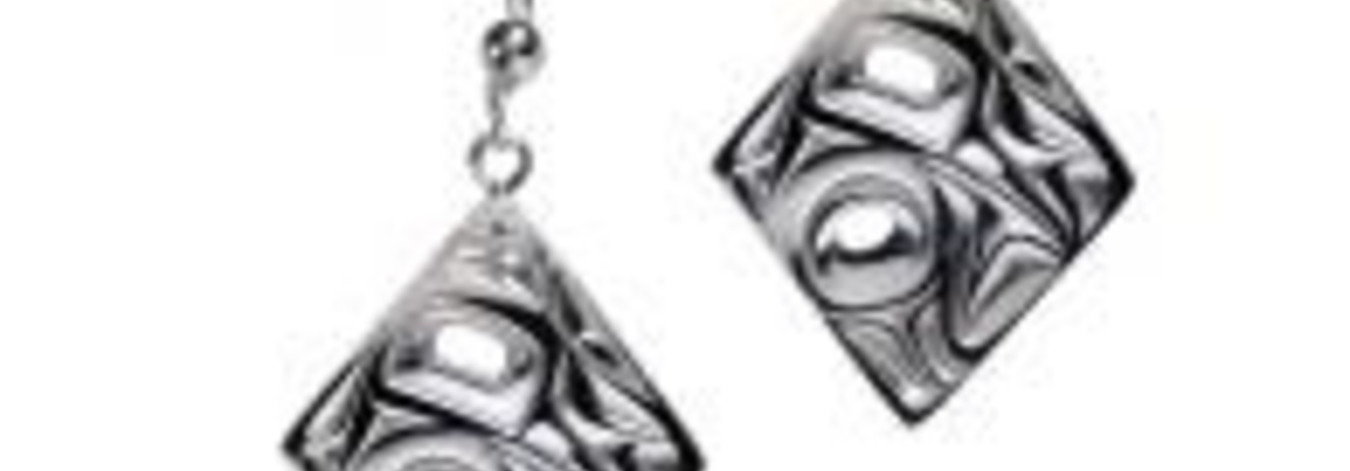 Silver Pewter Earrings / Diamond shape/Hummingbird - Bill Helin