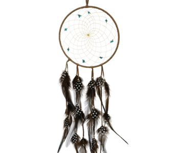 6" Dream Catcher w/ Semi precious Stones Brown