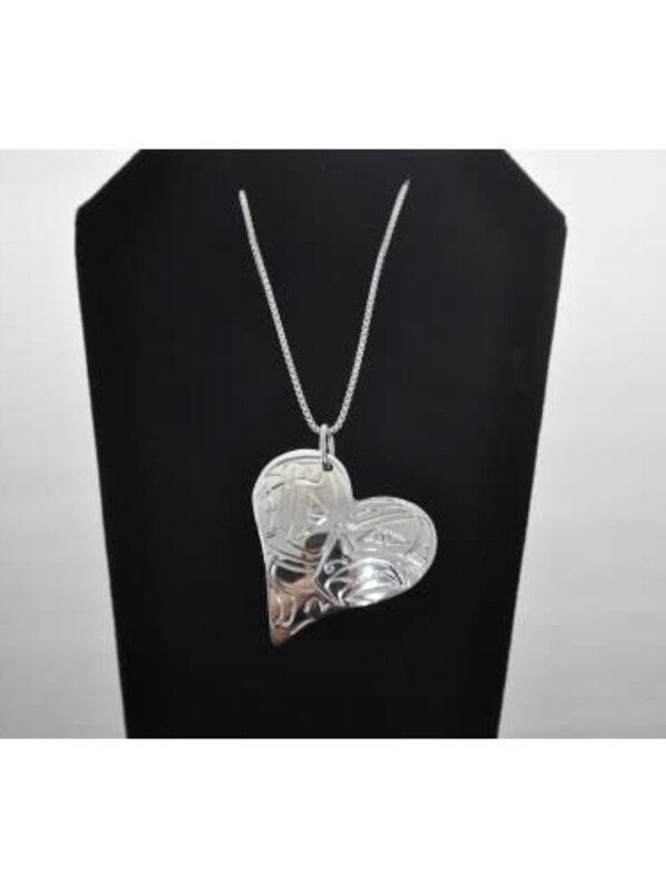 Hand Carved Silver Hummingbird Pendant by Vincent Henson