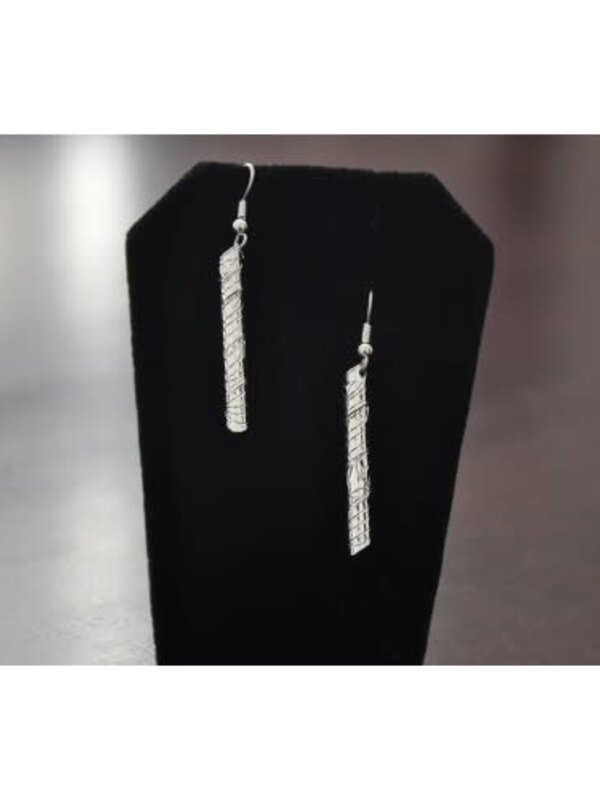 Hand Carved Silver Emotions Earrings-Eagle by Vincent Henson