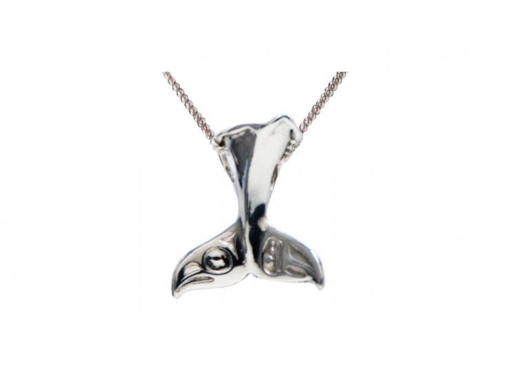 Silver Pewter Pendant-Whale Tail-2