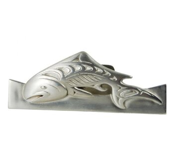 Pewter Business Card Holder-Salmon