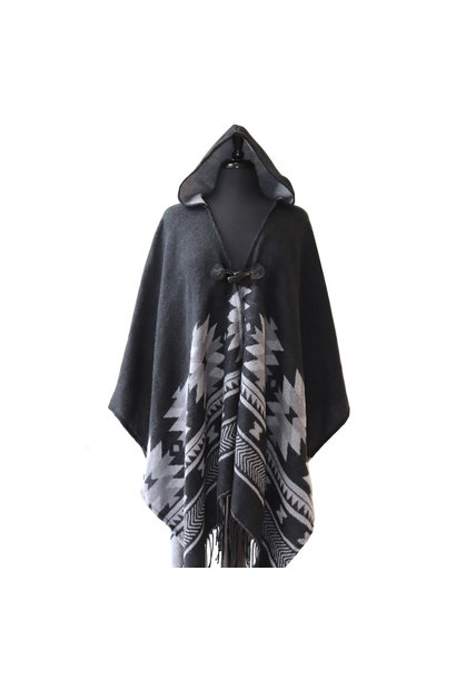 Hooded Fashion Wrap - Vision of Our Ancestors by Leila Stogan