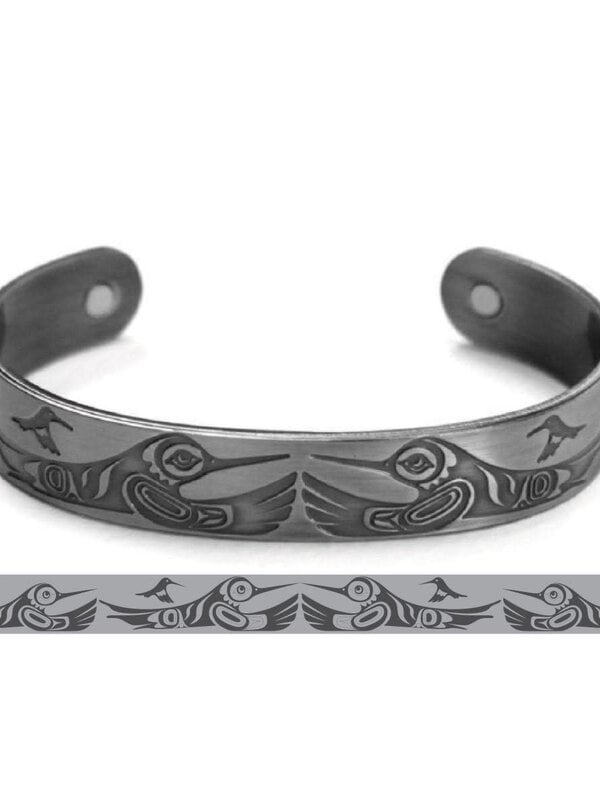 Brushed Silver Bracelet- Hummingbird- Paul Windsor