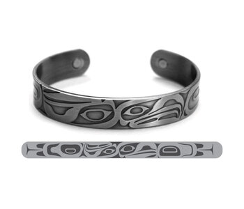 Brushed Silver Bracelet -Eagle Raven- Corey W. Moraes